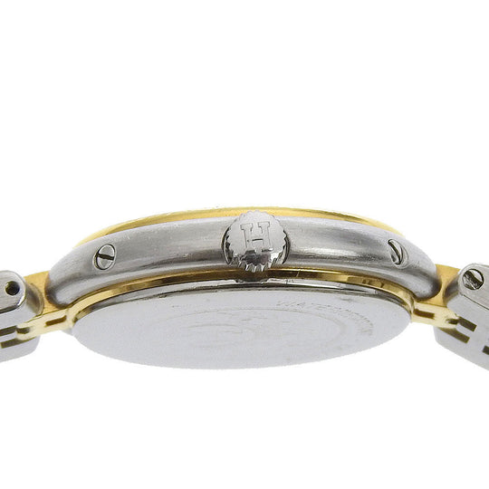 HERMES Watches Quartz Stainless Steel , Plated Gold Silver Profile date White dial Women Used Authentic