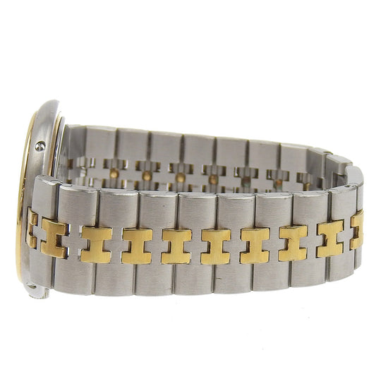 HERMES Watches Quartz Stainless Steel , Plated Gold Silver combination Profile date White dial mens Used Authentic