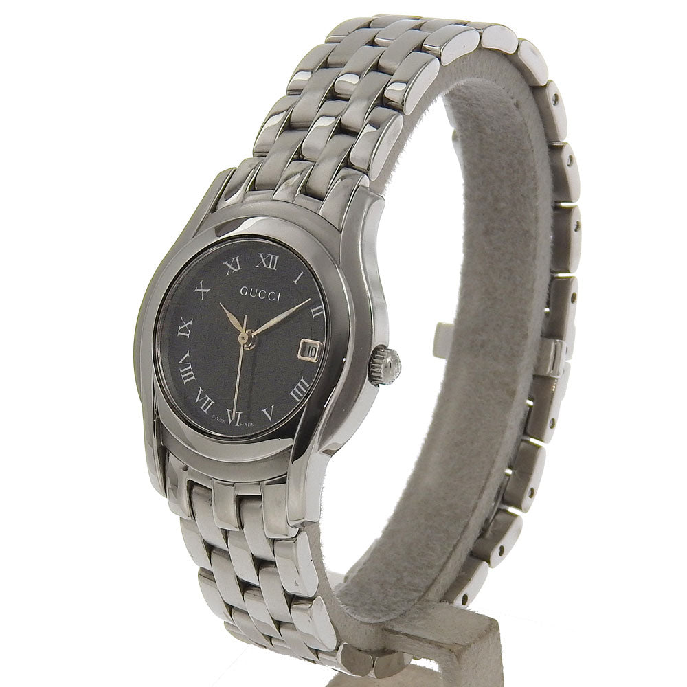 GUCCI Watches Quartz 5500L Stainless Steel Silver black dial Women Used Authentic
