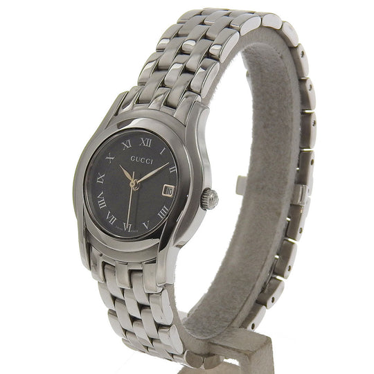 GUCCI Watches Quartz 5500L Stainless Steel Silver black dial Women Used Authentic