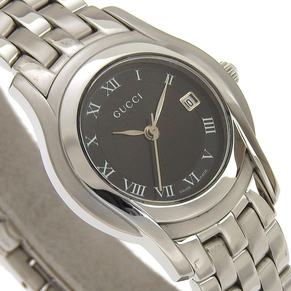 GUCCI Watches Quartz 5500L Stainless Steel Silver black dial Women Used Authentic