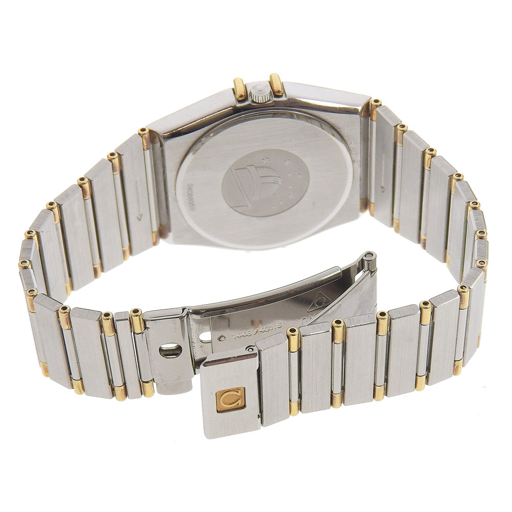 OMEGA Watches Quartz 396.107 Stainless Steel , Plated Gold Silver Day date Constellation White dial mens(Unisex) Used Authentic