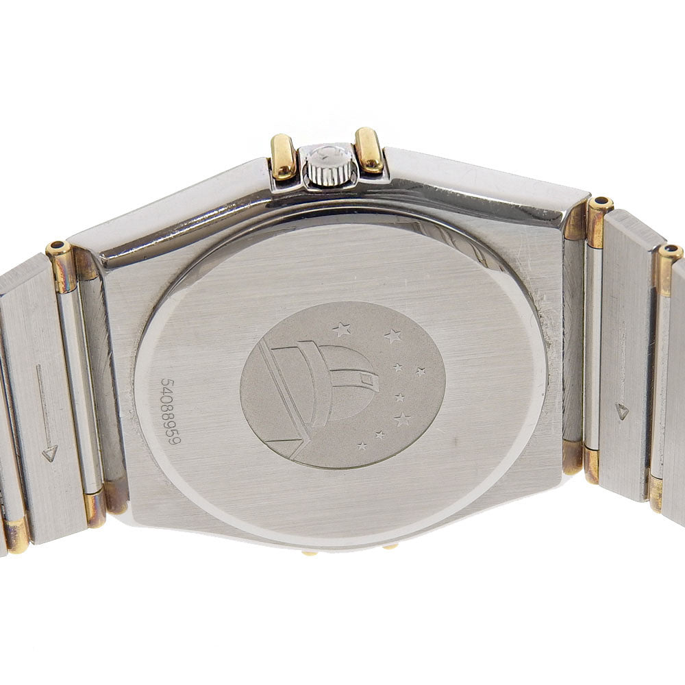 OMEGA Watches Quartz 396.107 Stainless Steel , Plated Gold Silver Day date Constellation White dial mens(Unisex) Used Authentic