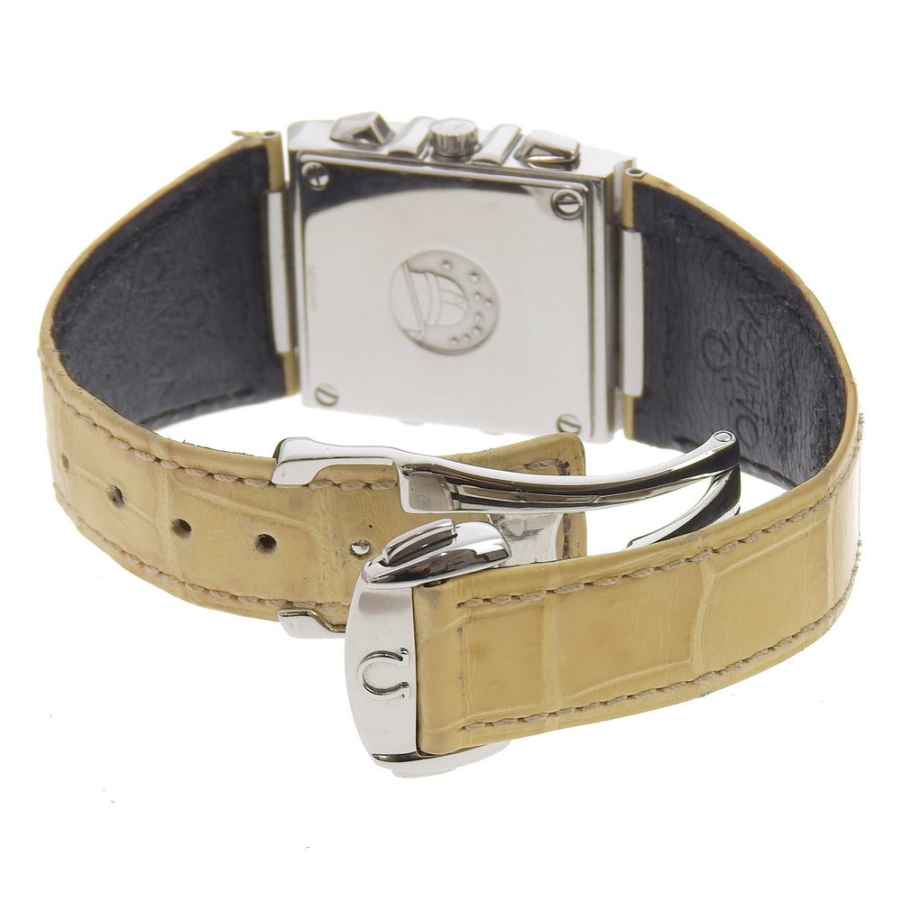 OMEGA Watches Quartz 1841.72.21 Stainless Steel , Embossed Leather white Quadra Constellation White shell dial Women Used Authentic