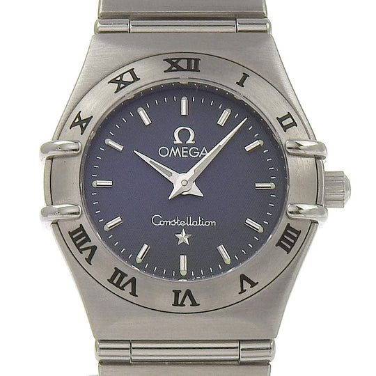 OMEGA Watches Quartz 1562.4 Stainless Steel Silver Constellation black dial Women Used Authentic
