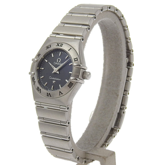OMEGA Watches Quartz 1562.4 Stainless Steel Silver Constellation black dial Women Used Authentic
