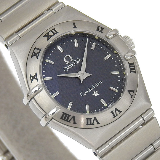 OMEGA Watches Quartz 1562.4 Stainless Steel Silver Constellation black dial Women Used Authentic