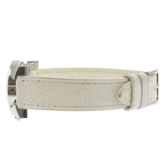 HERMES Watches Quartz HR1.210 Stainless Steel , Embossed Leather Silver H watch Rondo White dial Women Used Authentic
