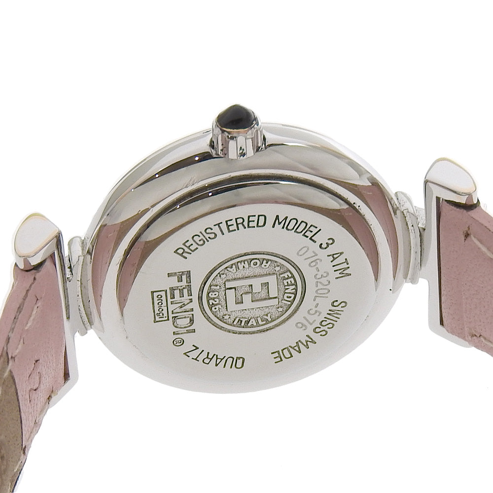 FENDI Watches Quartz 320L Stainless Steel , Embossed Leather white White shell dial Women Used Authentic