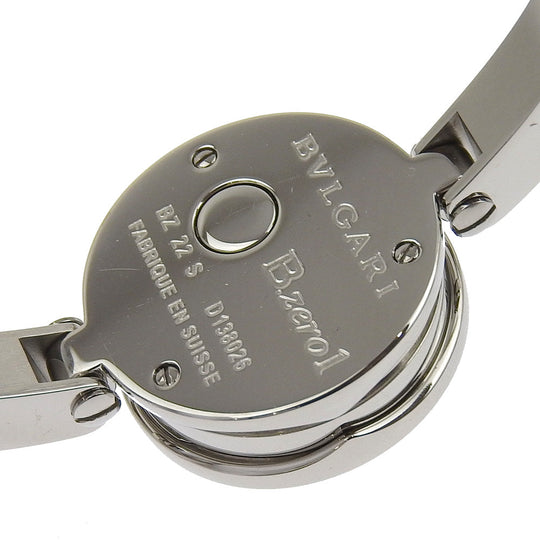 BVLGARI Watches Quartz BZ22S Stainless Steel Silver 12P diamond Be zero one B-zero1 Blue shell dial Women Used Authentic