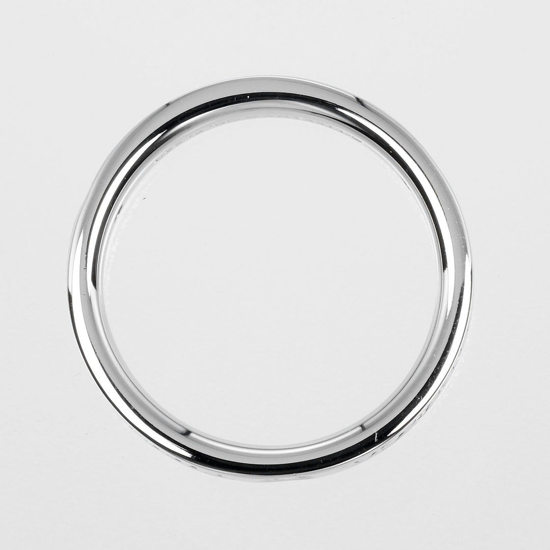 TIFFANY&Co. Ring Pt950Platinum, 3P Diamond Silver Flat band Women Used Authentic