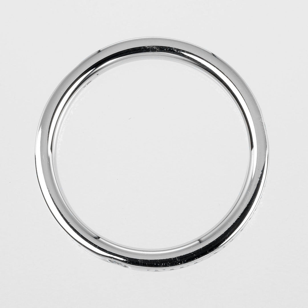 TIFFANY&Co. Ring Pt950Platinum, 3P Diamond Silver Flat band Women Used Authentic