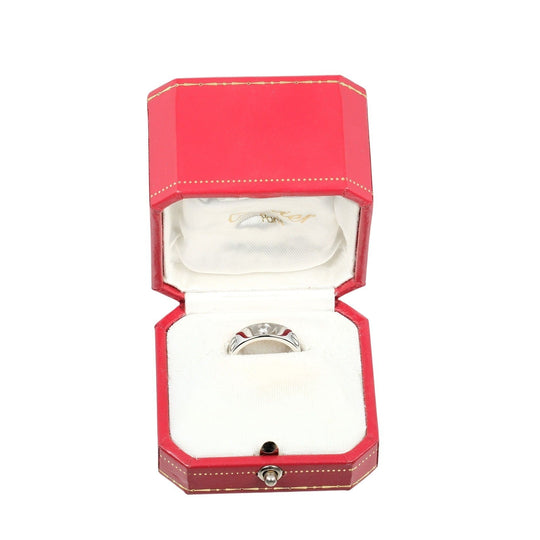 CARTIER Ring Pt950Platinum, 1P Diamond Silver love Women 51 Used Authentic