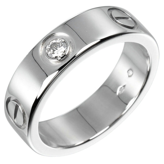 CARTIER Ring Pt950Platinum, 1P Diamond Silver love Women 51 Used Authentic