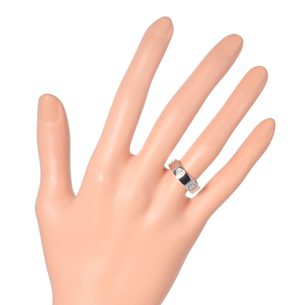 CARTIER Ring Pt950Platinum, 1P Diamond Silver love Women 51 Used Authentic