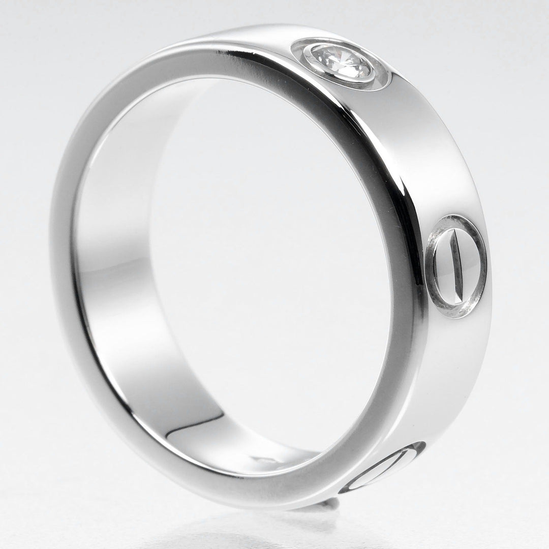 CARTIER Ring Pt950Platinum, 1P Diamond Silver love Women 51 Used Authentic