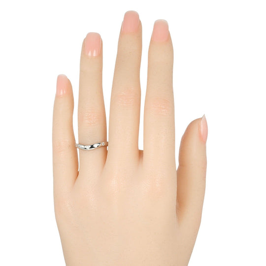 BVLGARI Ring Pt950Platinum, 7P Diamond Silver Feddy wedding Women 50 Used Authentic