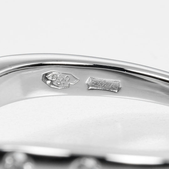 BVLGARI Ring Pt950Platinum, 7P Diamond Silver Feddy wedding Women 50 Used Authentic