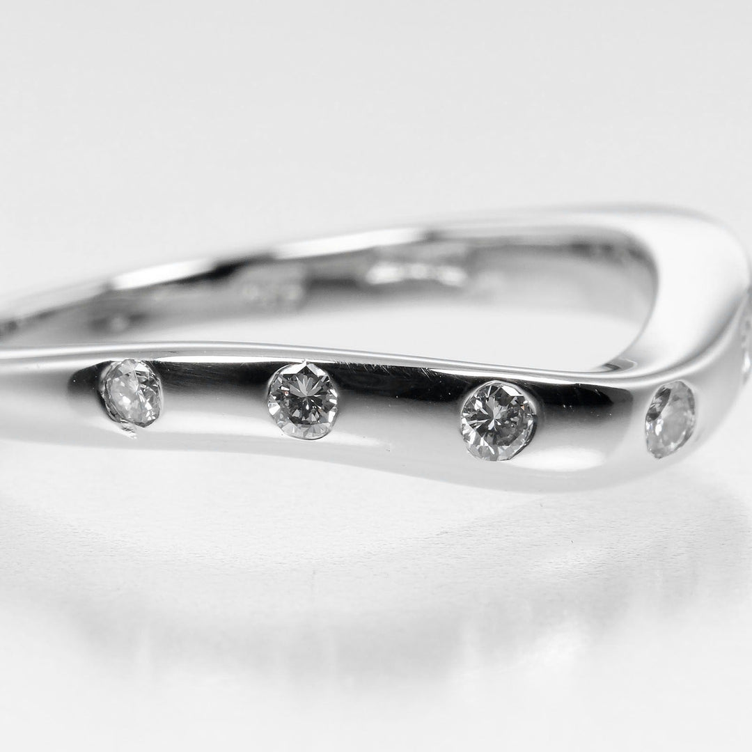 BVLGARI Ring Pt950Platinum, 7P Diamond Silver Feddy wedding Women 50 Used Authentic