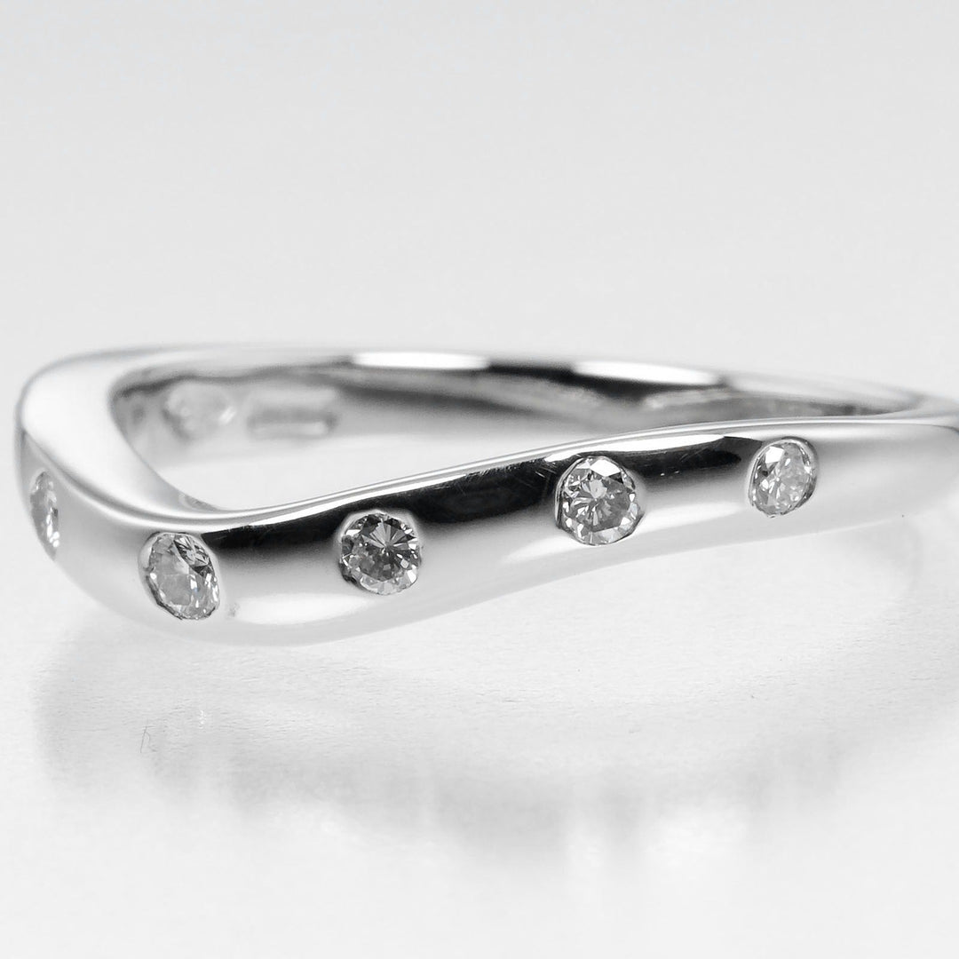 BVLGARI Ring Pt950Platinum, 7P Diamond Silver Feddy wedding Women 50 Used Authentic