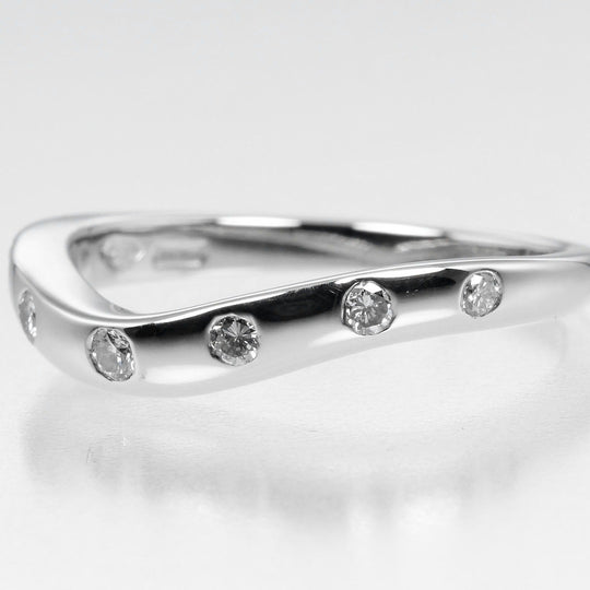 BVLGARI Ring Pt950Platinum, 7P Diamond Silver Feddy wedding Women 50 Used Authentic