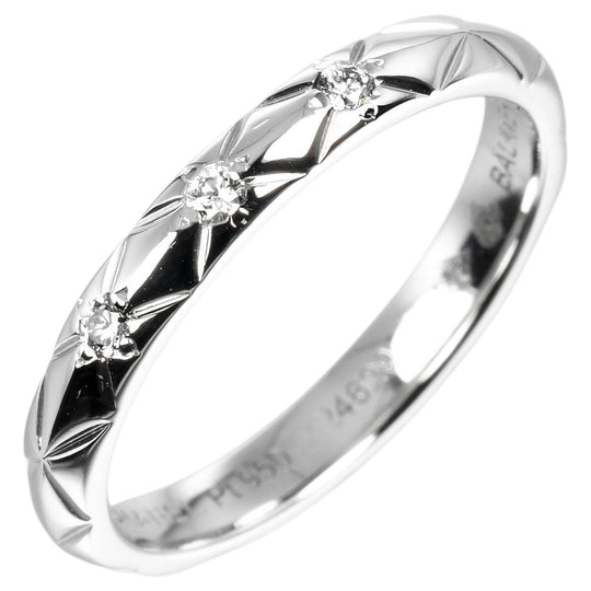 CHANEL Ring Pt950Platinum, 3P Diamond Silver Coco Crush Women 46 Used Authentic