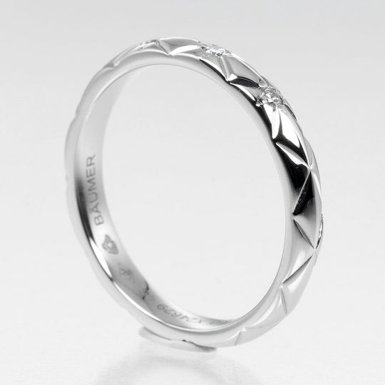 CHANEL Ring Pt950Platinum, 3P Diamond Silver Coco Crush Women 46 Used Authentic