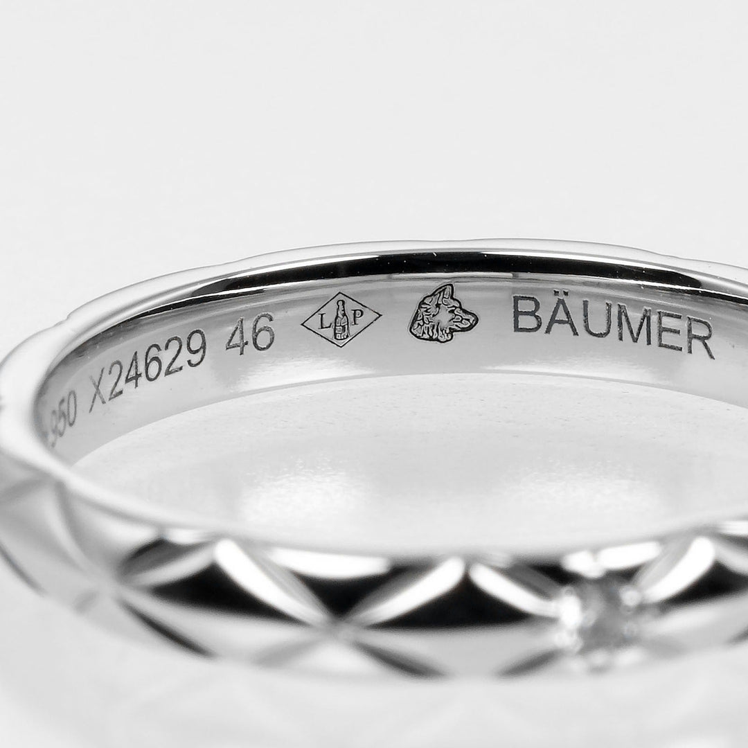 CHANEL Ring Pt950Platinum, 3P Diamond Silver Coco Crush Women 46 Used Authentic