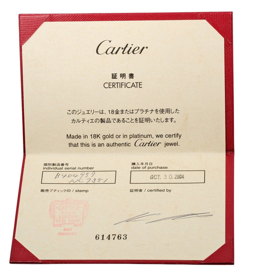 CARTIER Ring K18 White Gold, 1P Diamond Silver 2C mens 59 Used Authentic