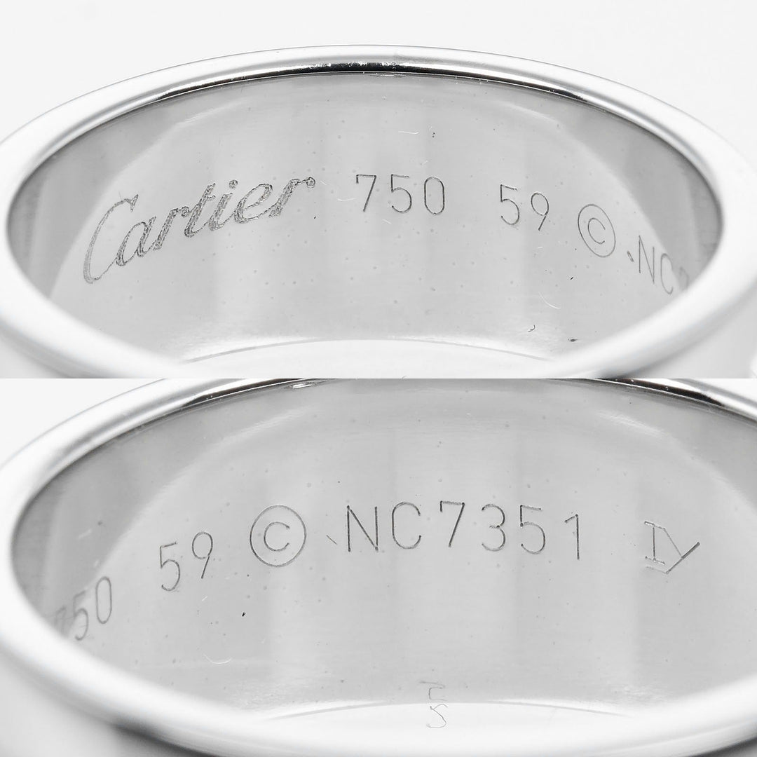 CARTIER Ring K18 White Gold, 1P Diamond Silver 2C mens 59 Used Authentic