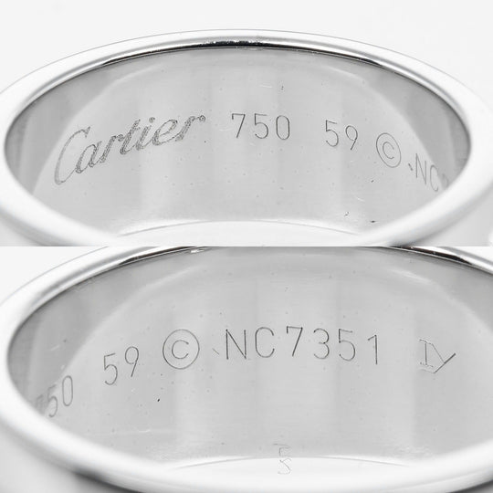 CARTIER Ring K18 White Gold, 1P Diamond Silver 2C mens 59 Used Authentic