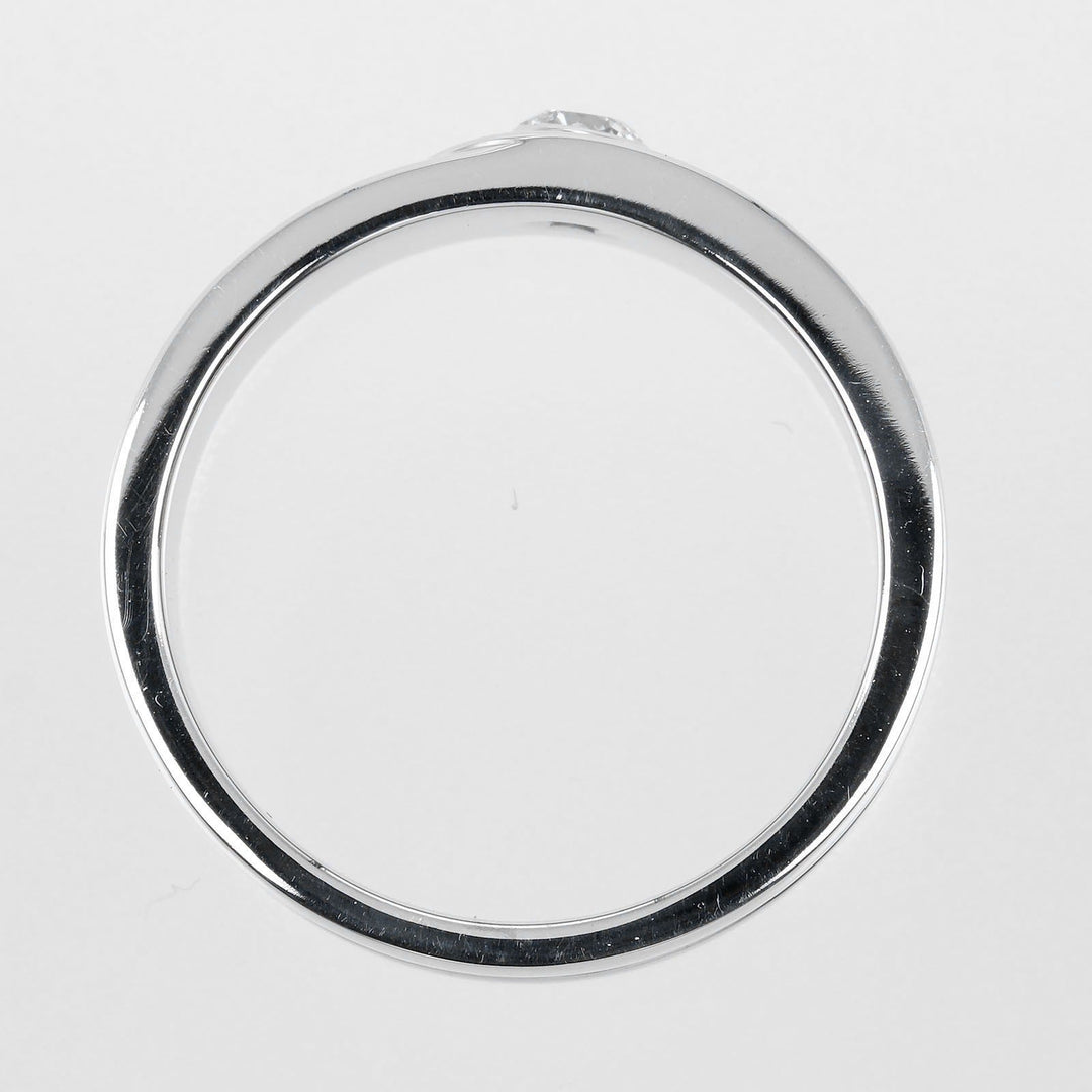 CARTIER Ring K18 White Gold, 1P Diamond Silver 2C mens 59 Used Authentic