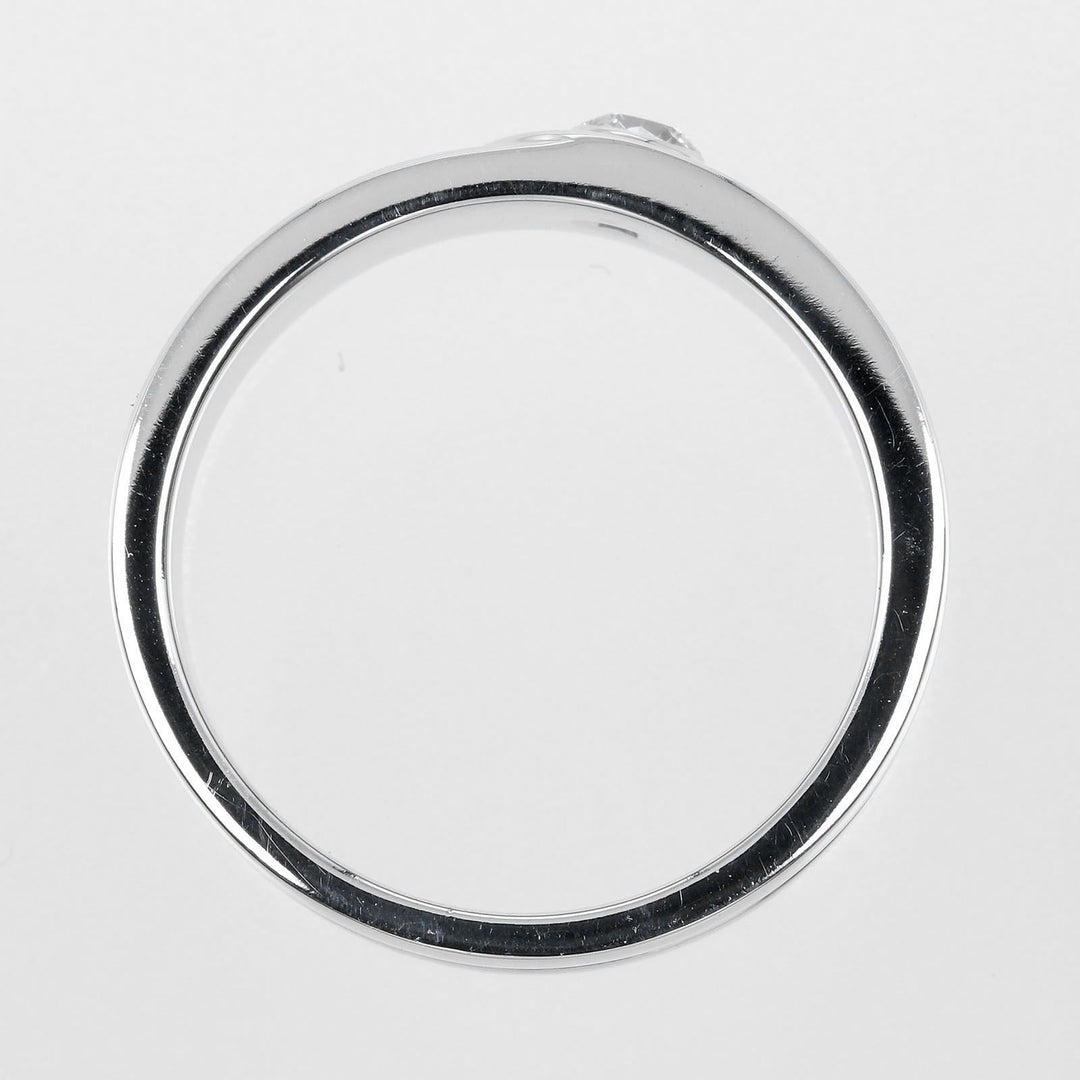 CARTIER Ring K18 White Gold, 1P Diamond Silver 2C mens 59 Used Authentic