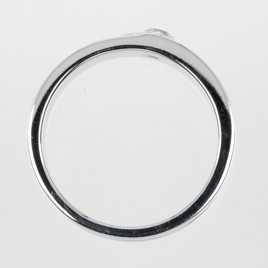 CARTIER Ring K18 White Gold, 1P Diamond Silver 2C mens 59 Used Authentic