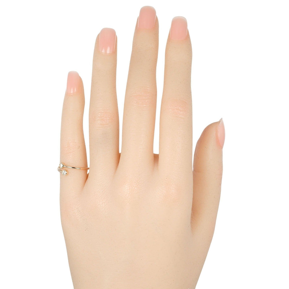 TIFFANY&Co. Ring K18 pink gold, 2P diamond gold hoop Women Used Authentic