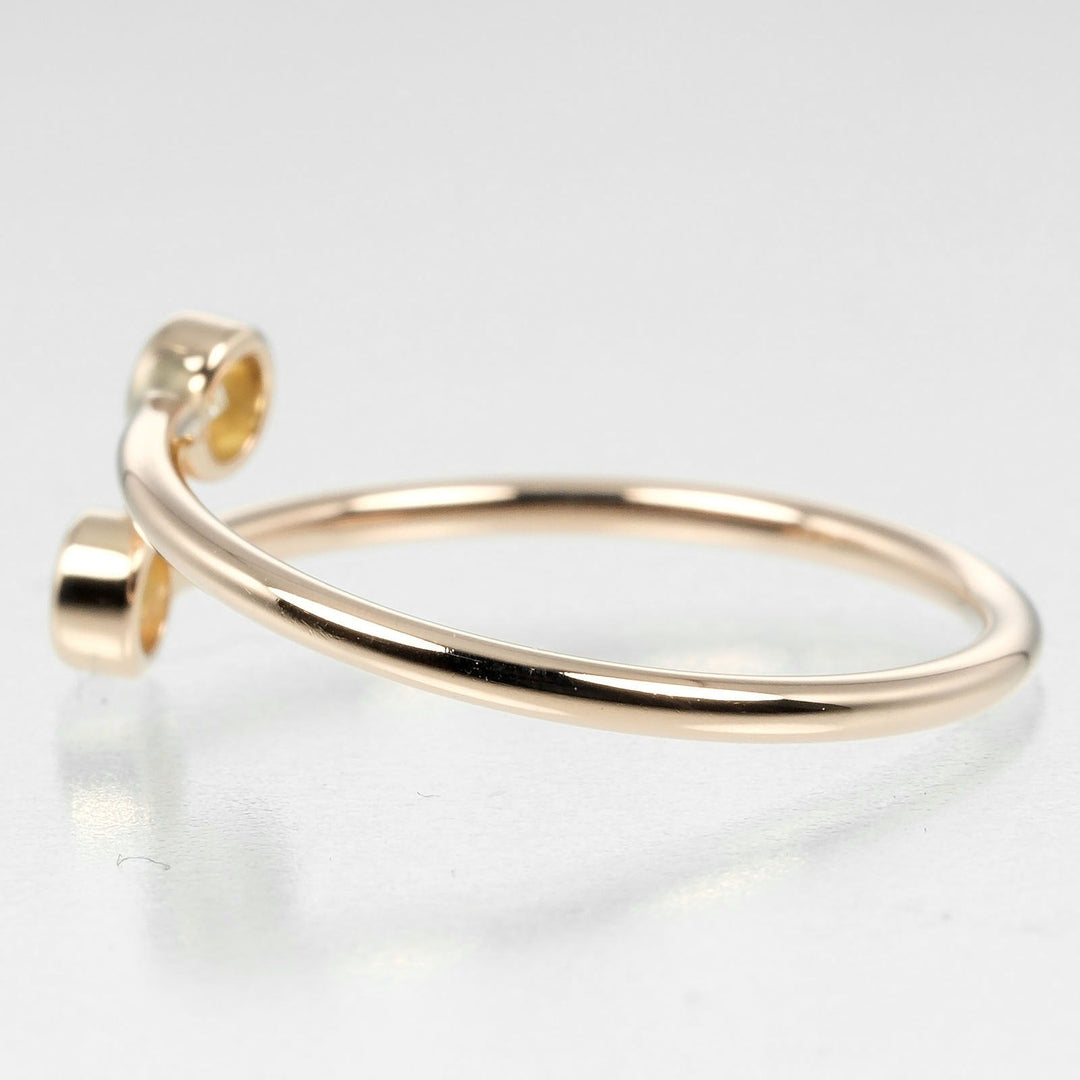 TIFFANY&Co. Ring K18 pink gold, 2P diamond gold hoop Women Used Authentic