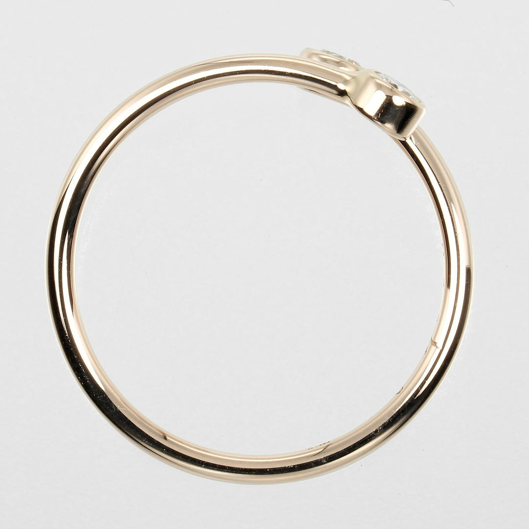 TIFFANY&Co. Ring K18 pink gold, 2P diamond gold hoop Women Used Authentic