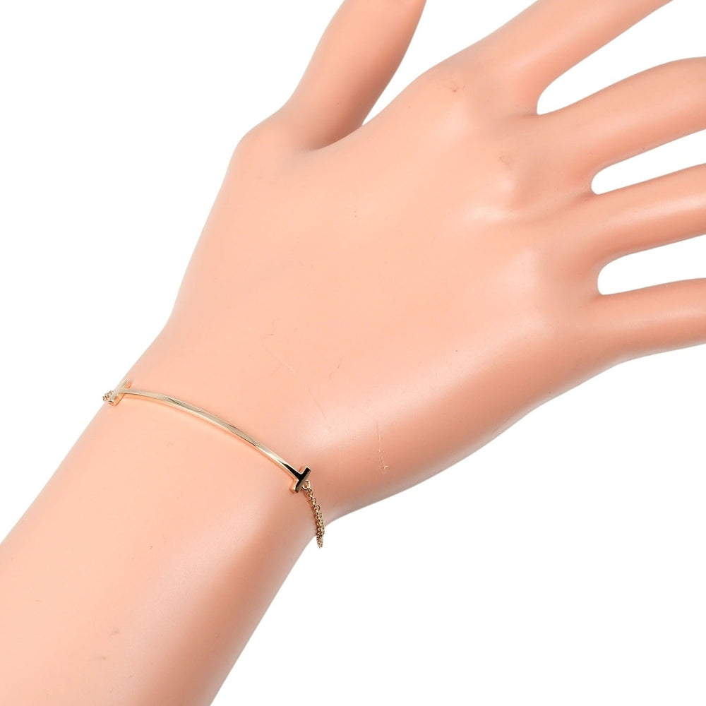 TIFFANY&Co. bracelet K18 Pink Gold gold T Smile Women Used Authentic