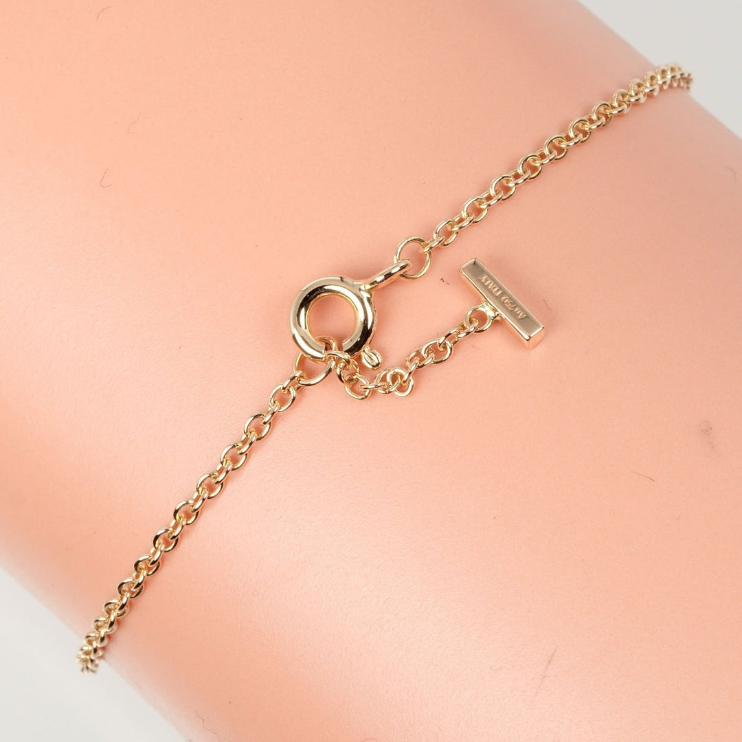 TIFFANY&Co. bracelet K18 Pink Gold gold T Smile Women Used Authentic