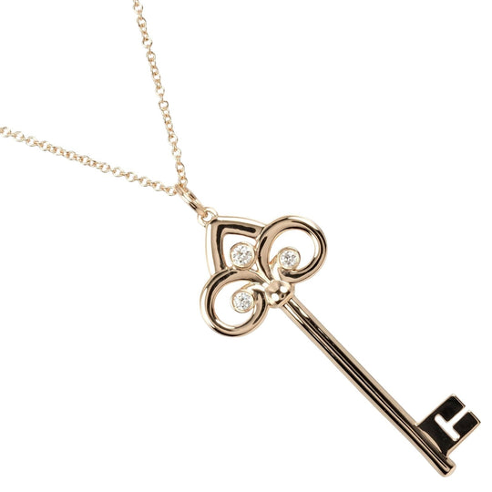 TIFFANY&Co. Necklace K18 pink gold, diamond gold Fleur Driskey Women Used Authentic