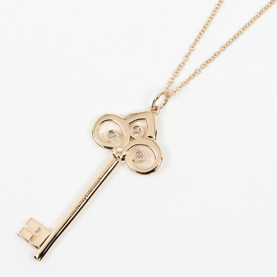TIFFANY&Co. Necklace K18 pink gold, diamond gold Fleur Driskey Women Used Authentic