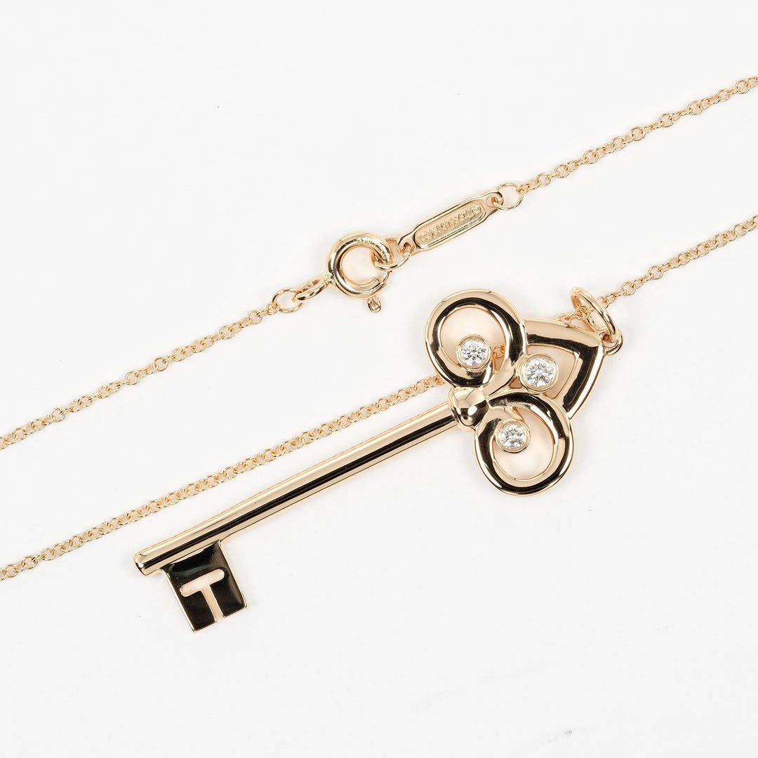 TIFFANY&Co. Necklace K18 pink gold, diamond gold Fleur Driskey Women Used Authentic