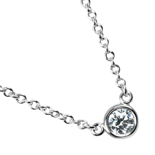 TIFFANY&Co. Necklace Pt950Platinum, Diamond Silver Top width 0.2" By the yard Women Used Authentic