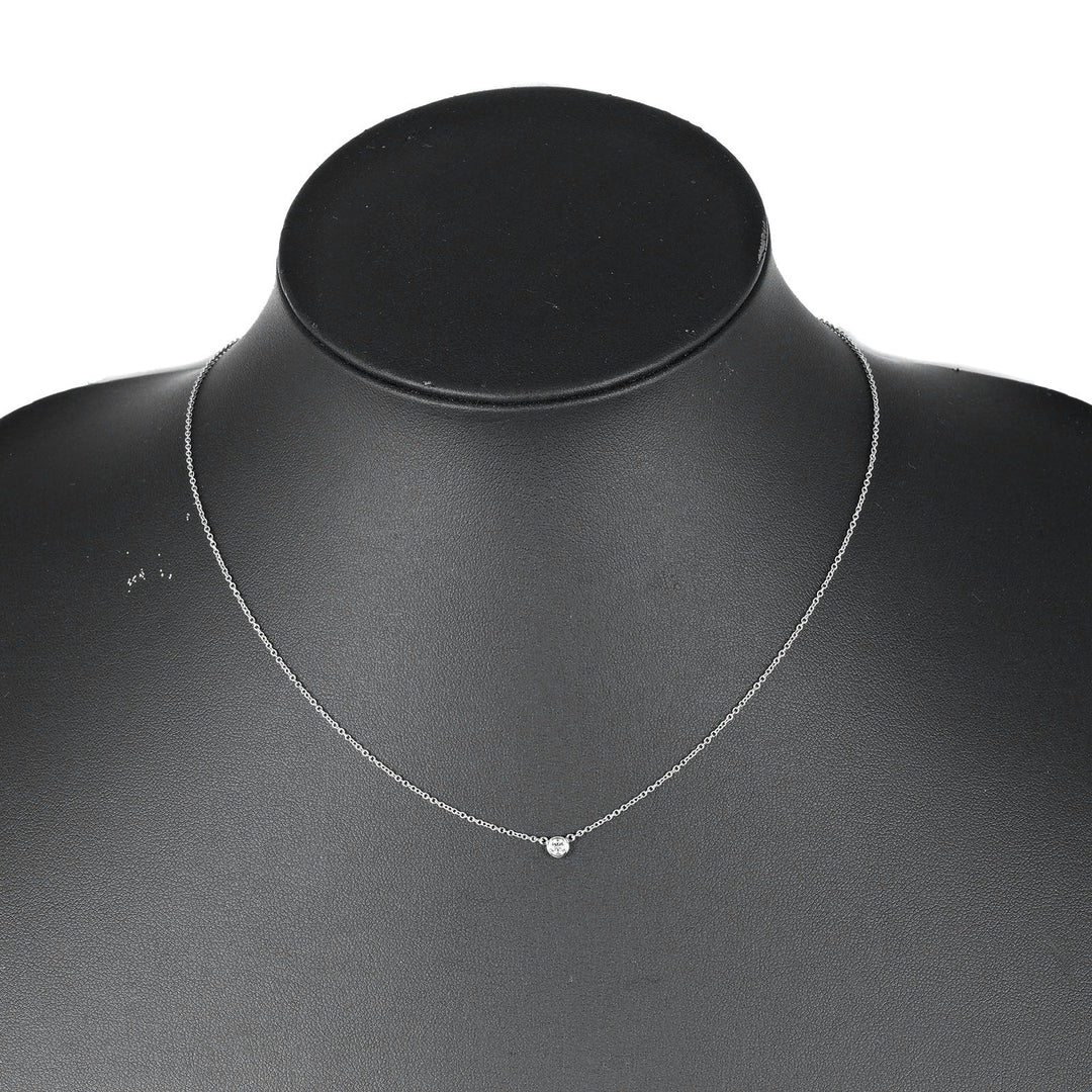 TIFFANY&Co. Necklace Pt950Platinum, Diamond Silver Top width 0.2" By the yard Women Used Authentic