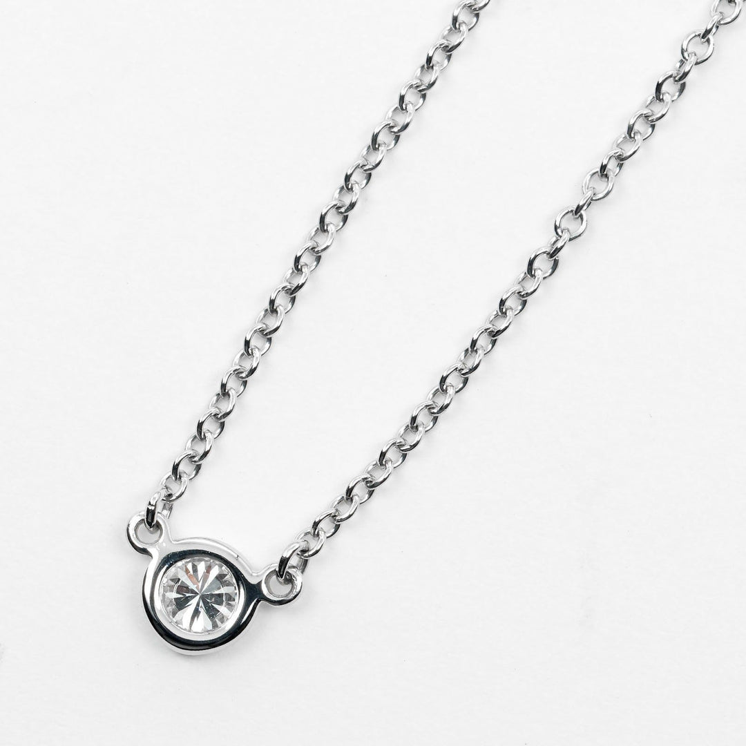 TIFFANY&Co. Necklace Pt950Platinum, Diamond Silver Top width 0.2" By the yard Women Used Authentic