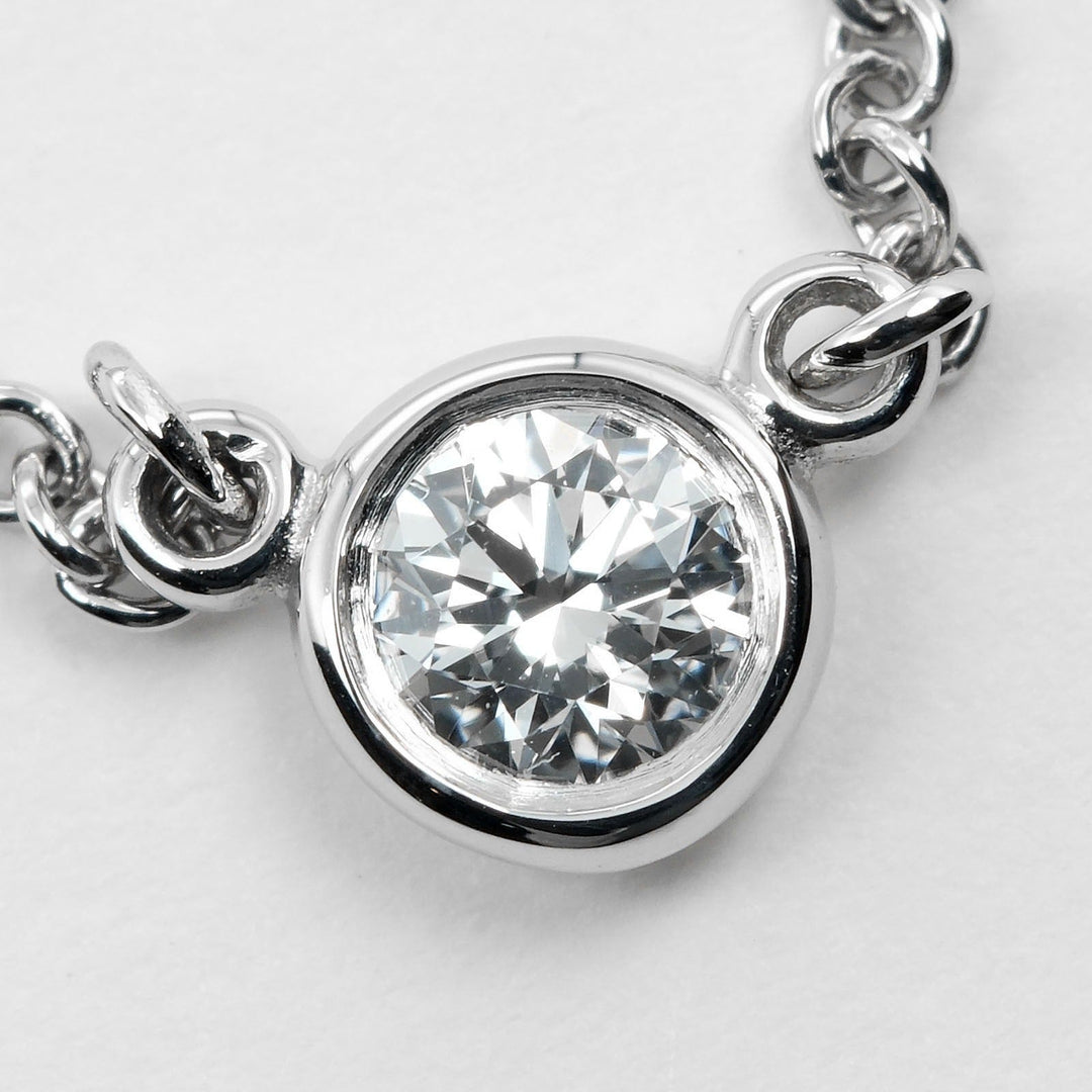 TIFFANY&Co. Necklace Pt950Platinum, Diamond Silver Top width 0.2" By the yard Women Used Authentic