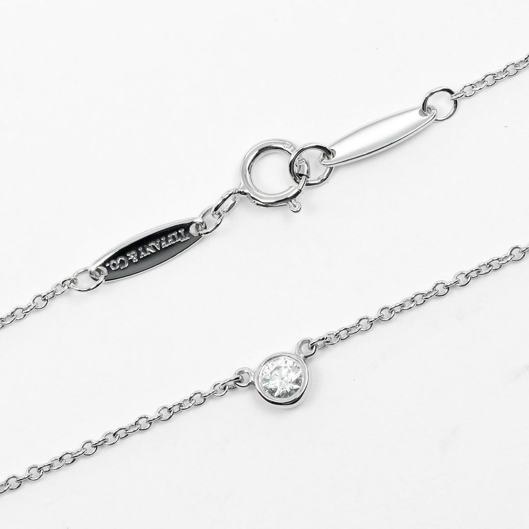 TIFFANY&Co. Necklace Pt950Platinum, Diamond Silver Top width 0.2" By the yard Women Used Authentic
