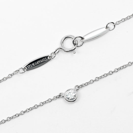 TIFFANY&Co. Necklace Pt950Platinum, Diamond Silver Top width 0.2" By the yard Women Used Authentic