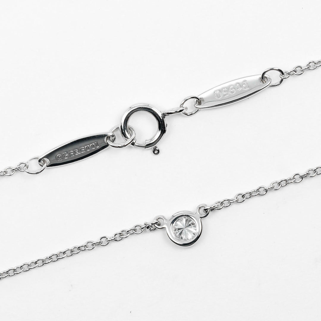 TIFFANY&Co. Necklace Pt950Platinum, Diamond Silver Top width 0.2" By the yard Women Used Authentic