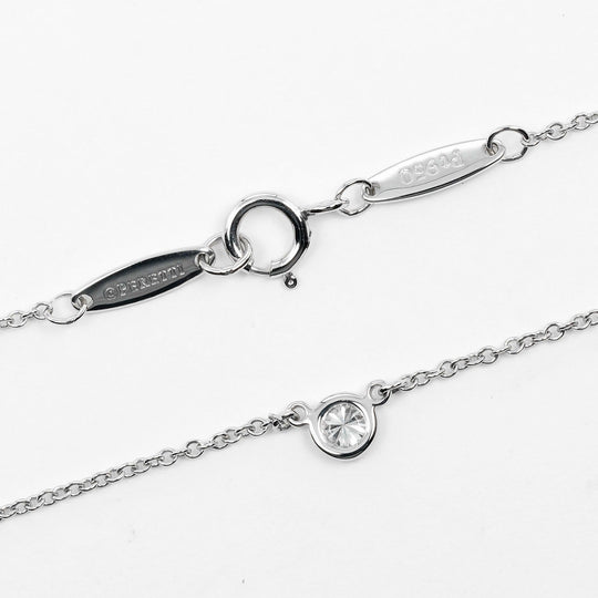 TIFFANY&Co. Necklace Pt950Platinum, Diamond Silver Top width 0.2" By the yard Women Used Authentic
